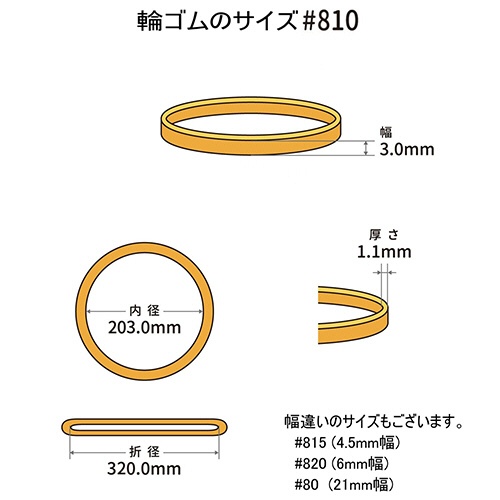 共和　オーバンド　＃８１０　内径２０３ｍｍ　５００ｇ入　透明袋　ＧＴＡ－Ｎ－０１０　１袋2