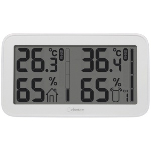 ドリテック　コードレス温湿度計（親機）　ホワイト　Ｏ－４１９ＷＴ　１台1