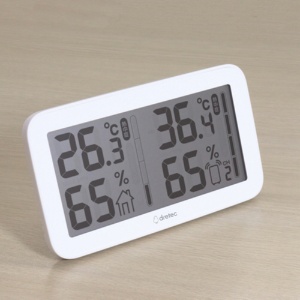 ドリテック　コードレス温湿度計（親機）　ホワイト　Ｏ－４１９ＷＴ　１台3