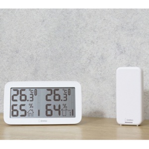 ドリテック　コードレス温湿度計（親機）　ホワイト　Ｏ－４１９ＷＴ　１台4