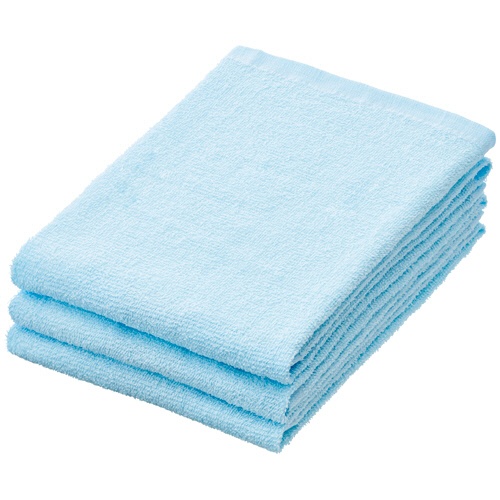 林　ビーネカラー　フェイスタオル　ブルー　ＦＭ４３６７０１　１パック（３枚）2