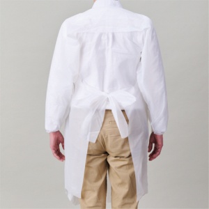 クラフトマン　使い捨てポリエプロン　ゴム袖　ホワイト　ＣＦ－ＰＡ０４　１箱（１０枚）3