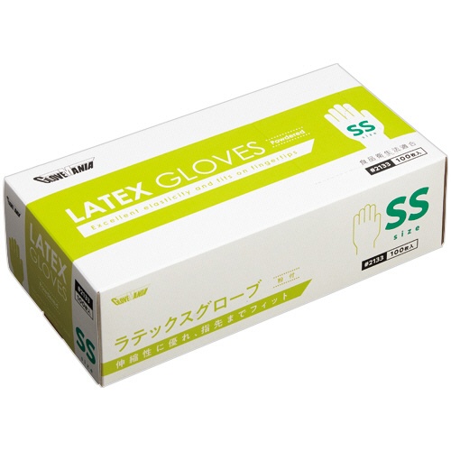 川西工業　ラテックスグローブ　粉付　ＳＳ　＃２１３３　１箱（１００枚）1