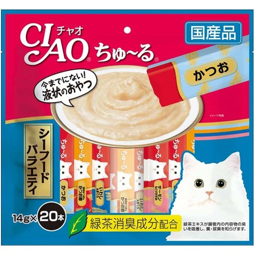 いなばペットフード　チャオ　ちゅーる　シーフードバラエティ　１４ｇ／本　１パック（２０本）1