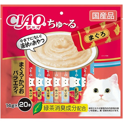 いなばペットフード　チャオ　ちゅーる　まぐろ・かつおバラエティ　１４ｇ／本　１パック（２０本）1