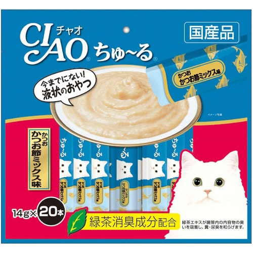 いなばペットフード　チャオ　ちゅーる　かつお　かつお節ミックス味　１４ｇ／本　１パック（２０本）1