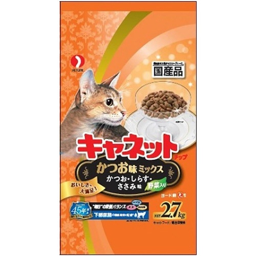 ペットライン　キャネットチップ　かつお味ミックス　２．７ｋｇ　１パック1