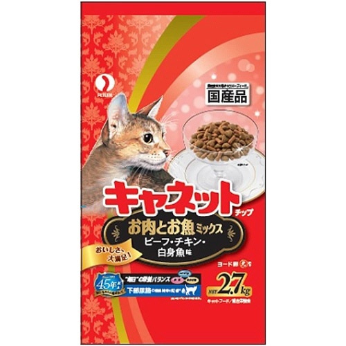 ペットライン　キャネットチップ　お肉とお魚ミックス　２．７ｋｇ　１パック1