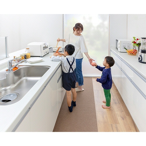 サンコー　おくだけ吸着　キッチンマット　６０×２４０ｃｍ　ブラウン　ＫＧ－０６　１枚9