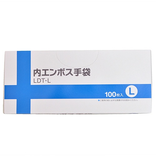 伊藤忠リーテイルリンク　内エンボス手袋　クリア　Ｌ　ＬＤＴ－Ｌ　１箱（１００枚）1