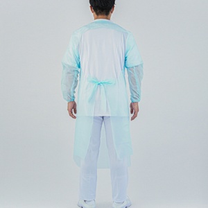 伊藤忠リーテイルリンク　プラスチックガウン　ゴム袖（個包装）　ブルー　ＳＨＧ－００２　１箱（１０枚）3