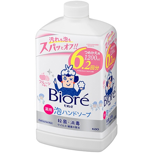 花王　ビオレｕ　薬用泡ハンドソープ　フルーツの香り　つめかえ用　１２００ｍＬ　１本1
