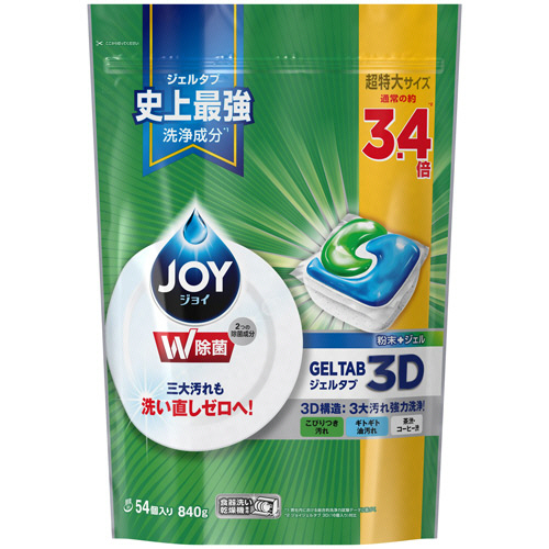 たのめーる】P&G ジョイ ジェルタブ3D 食洗機用洗剤 超特大 1パック(54 
