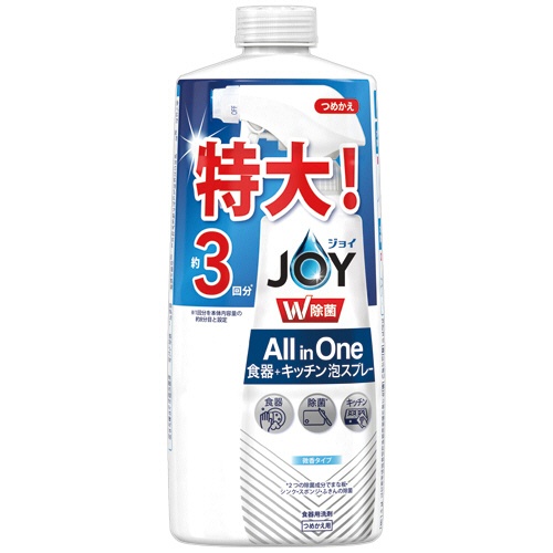 Ｐ＆Ｇ　ジョイ　Ｗ除菌　ミラクル泡スプレー　微香タイプ　つめかえ用　３回分　６３０ｍＬ　１本1
