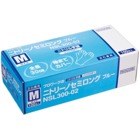 中部物産貿易　ニトリーノセミロング　粉無し　Ｍ　ブルー　ＮＳＬ３００－０２－Ｍ　１箱（１００枚）