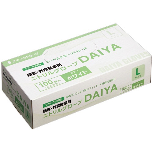 アマノ　マーベルグローブ　ＤＡＩＹＡ　パウダーフリー　Ｌ　ホワイト　ＡＭ－ＣＦ３６３　１箱（１００枚）1