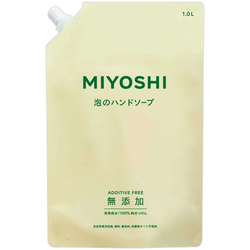 ミヨシ石鹸　無添加せっけん　泡のハンドソープ　詰替用　１０００ｍＬ　１個1