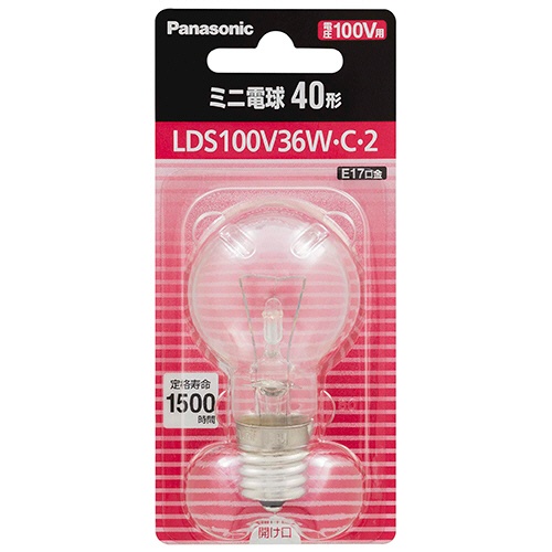 パナソニック　ミニ電球　４０形　Ｅ１７　クリア　ＬＤＳ１００Ｖ３６Ｗ・Ｃ・２　１個1