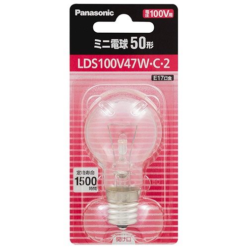 パナソニック　ミニ電球　５０形　Ｅ１７　クリア　ＬＤＳ１００Ｖ４７Ｗ・Ｃ・２　１個1