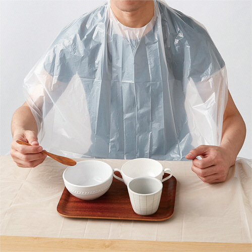 グランド牧場 セレクトセール たのめーる】カワモト 使いきり食事用エプロン 1箱(50 ホワイト 食事・調理介助