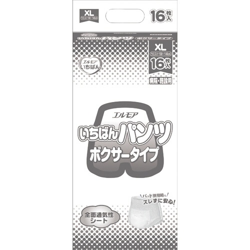 カミ商事　エルモア　いちばん　パンツ　ボクサータイプ　ＸＬ　１パック（１６枚）1