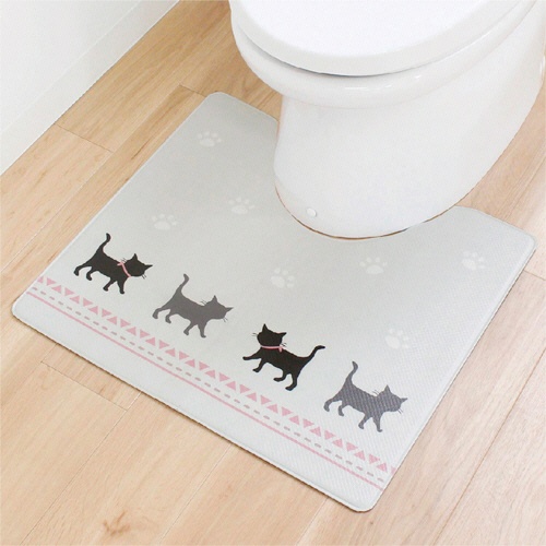 オカ　拭いてお手入れするトイレマット　約５５×６０ｃｍ　キャット　１枚4