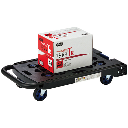 たのめーる】TANOSEE 静運軽量 再生樹脂台車 150kg荷重 ブラック たのめーる】TANOSEE 静運軽量 再生樹脂台車 150kg荷重 ブラック