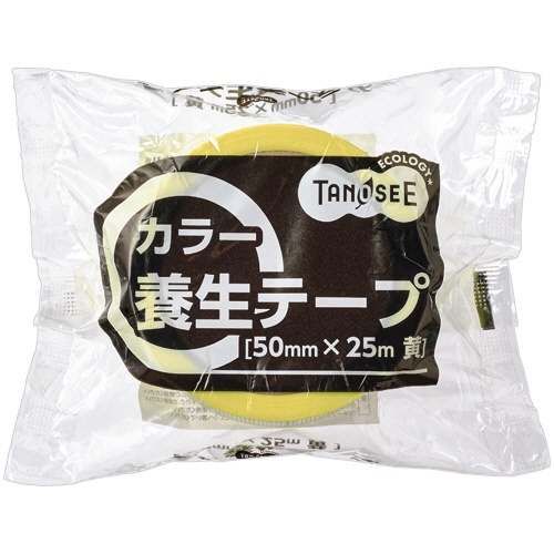 ＴＡＮＯＳＥＥ　カラー養生テープ　５０ｍｍ×２５ｍ　厚み約０．１０５ｍｍ　黄　１巻2