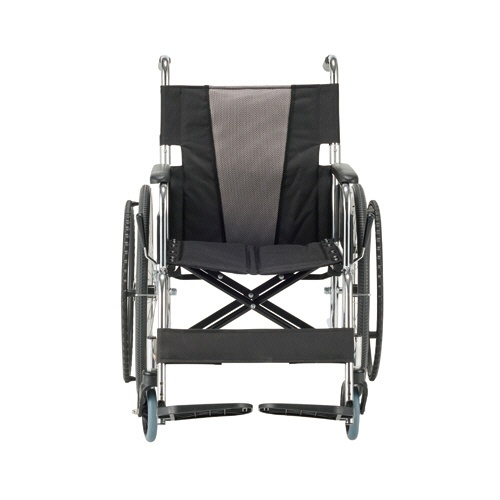 マキテック　スチール製車いす（自走式・背折れタイプ）　黒／グレー　ＥＸ－１１ＫＧＳ　１台2