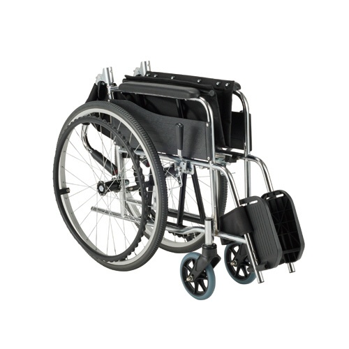マキテック　スチール製車いす（自走式・背折れタイプ）　黒／グレー　ＥＸ－１１ＫＧＳ　１台6