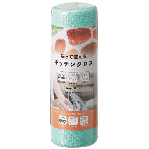 オーミケンシ　洗って使えるキッチンクロス　８０カット　１０２１　１ロール1