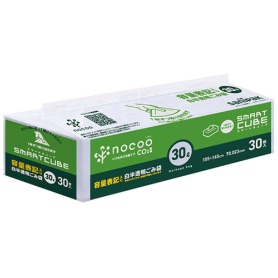 日本サニパック　ｎｏｃｏｏ　容量表記ごみ袋　スマートキューブ　白半透明　３０Ｌ　０．０２３ｍｍ　ＣＨＴ３５　１パック（３０枚）