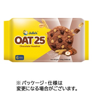 富永貿易　ジュリーズ　オーツ２５　チョコレート　ヘーゼルナッツ　１袋（２４枚：３枚×６パック）1