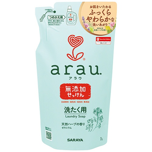 サラヤ　アラウ．洗たく用せっけん　ゼラニウム　詰替　１Ｌ　１個1