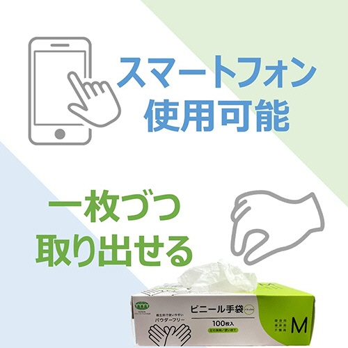 アルフォーインターナショナル　ビニール手袋　パウダーフリー　ナチュラル　Ｌ　Ｔ－００４　１箱（１００枚）5