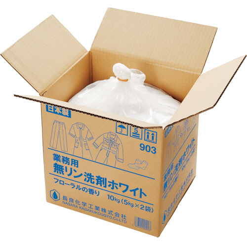 たのめーる】長良化学工業 業務用 無リン洗剤 ホワイト 5kg/袋 903 1箱 