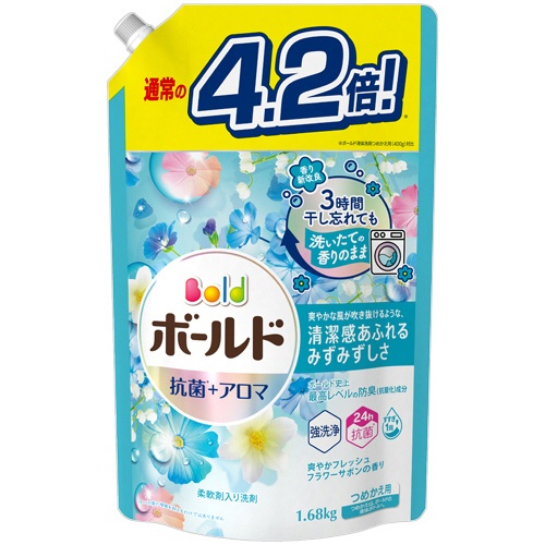 Ｐ＆Ｇ　ボールドジェル　爽やかフレッシュフラワーサボンの香り　つめかえ用　ウルトラジャンボサイズ　１６８０ｇ　１パック1