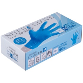 クラフトマン　ニトリル手袋　パウダーフリー　Ｍ　ブルー　ＮＧＨＫ－０２　１箱（１００枚）
