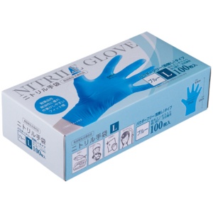 クラフトマン　ニトリル手袋　パウダーフリー　Ｌ　ブルー　ＮＧＨＫ－０３　１箱（１００枚）1