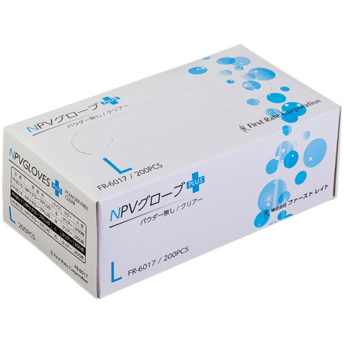 ファーストレイト　ＮＰＶグローブＰＬＵＳ　パウダー無し　Ｌ　ＦＲ－６０１７　１箱（２００枚）1