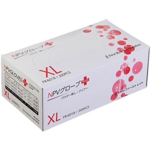 ファーストレイト　ＮＰＶグローブＰＬＵＳ　パウダー無し　ＸＬ　ＦＲ－６０１８　１箱（２００枚）1