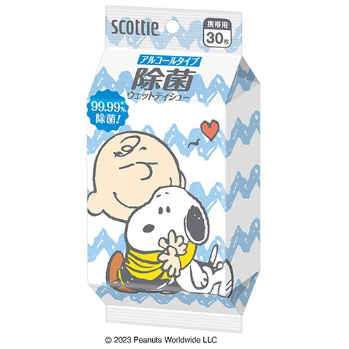 日本製紙クレシア　スコッティ　ウェットティシュー　除菌アルコールタイプ　スヌーピー　１パック（３０枚）1