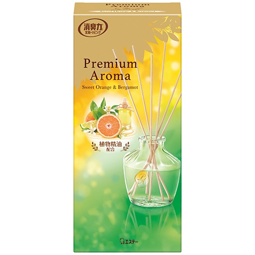 エステー　玄関・リビング用　消臭力　Ｐｒｅｍｉｕｍ　Ａｒｏｍａ　Ｓｔｉｃｋ　スイートオレンジ＆ベルガモット　本体　６５ｍＬ　１個1