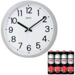 クオーツ掛時計　フラットフェイスＤＮ＋マンガン乾電池　単３形　４本セット　１セット