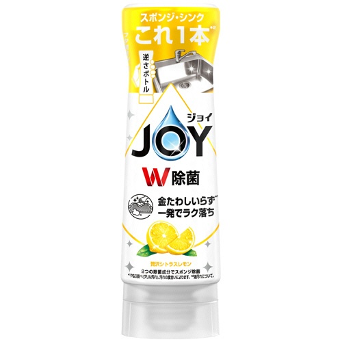 Ｐ＆Ｇ　ジョイ　Ｗ除菌　コンパクト　逆さボトル　贅沢シトラスレモンの香り　２９０ｍＬ　１本1
