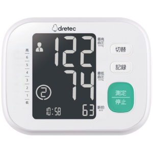 ドリテック　上腕式血圧計　ホワイト　ＢＭ－２１２ＷＴ　１台1