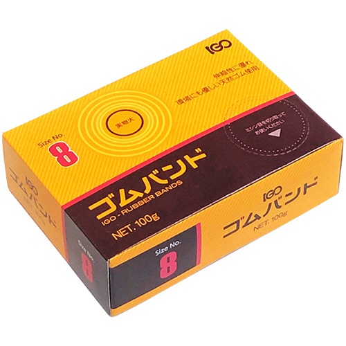 アイ・ジー・オー　ゴムバンド　＃８　アメ色　ＳＭ　１００ｇ　ＳＭ８－１Ｈ－Ｓ　１箱1