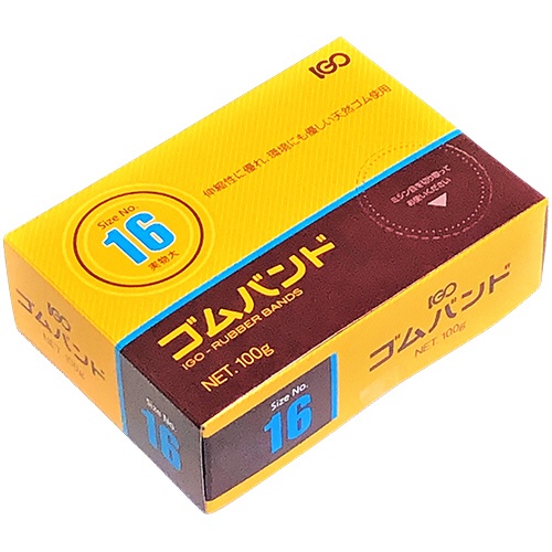 アイ・ジー・オー　ゴムバンド　＃１６　アメ色　ＳＭ　１００ｇ　ＳＭ１６－１Ｈ－Ｓ　１箱1