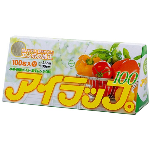 岩谷マテリアル　アイラップ１００　エンボス加工　マチ付き　約２５×３５ｃｍ　１箱（１００枚）1