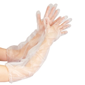 オオサキメディカル　プラスハート　使い捨て介護用手袋　ロング　透明　フリー　７０２０７　１箱（３０枚）2